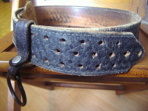 Mixson leathercraft police heavy duty belt no buckle~basketweave~71b~36&#034; trimmed for sale