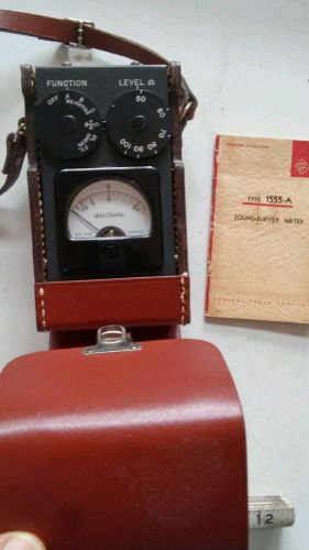 VINTAGE SOUND SURVEY METER TYPE 1555 A  GENERAL RADIO CO.  USA in LEATHER CASE
