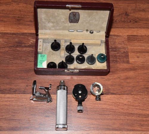 vintage working Welch Allyn Eye Ear Nose Medical Otoscope Set Waco Doctor tool
