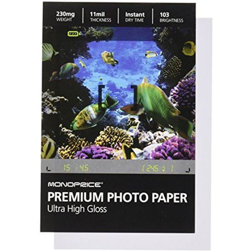 Photo Paper Monoprice 110378 MPI 4x6 Ultra High Gloss Premium Photo Paper (25