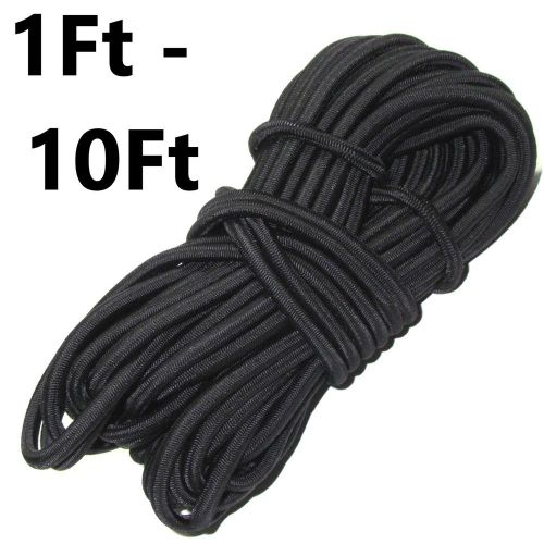 3/16&#034; black bungee cord marine grade heavy duty shock rope tie down stretch band for sale