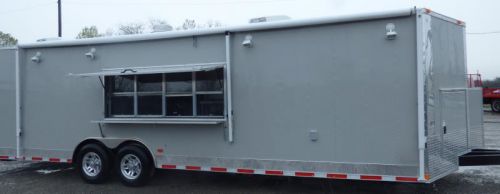 Concession Trailer 8.5&#039;x28&#039; Dove Gray - Vending Food BBQ Catering