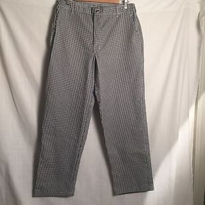 Classic Houndstooth Pattern Chef Designs Uniform Kitchen Pants Size 36x30