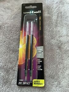 Uni-Ball 207 Gel Impact BOLD VIBRANT LINE Gel Pen Refills Bold Black Ink 2 /Pk
