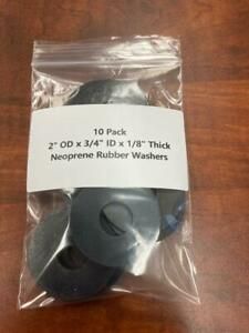 Neoprene Rubber Washer Spacer 2&#034; OD x 3/4&#034; ID x 1/8&#034; thick 10 Pack