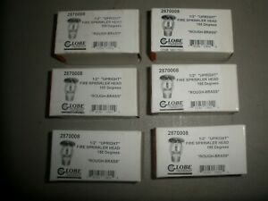 LOT OF 6 WAL-RICH 2870008 &#034;UPRIGHT&#034; 1/2&#034; FIRE SPRINKLER HEAD 155 DEGREES GLOBE 5