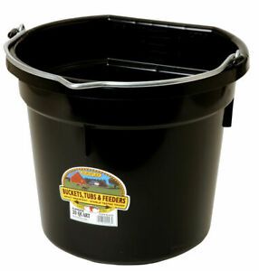 Little Giant P20FBBLACK 20 Quart Flat Back Plastic Bucket