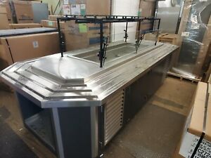 Vollrath Refrigerated Food Station Salad Bar buffet Island with sneeze guard