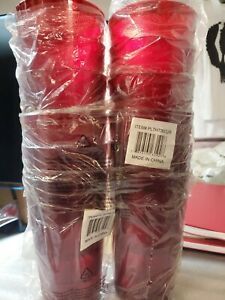 Thunder Group PLTHTB032R 32 oz. Red Plastic Textured Exterior Tumbler - 1 Doz