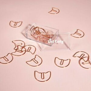 Crazy Cat Lady Box CAT HEAD PAPERCLIPS Rose Gold Color - New in Box