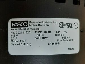 fasco inducer motor, furnase ,mod.A170,black