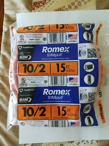 15 ft 10/2 NM-B WG Romex Wire/Cable NEW in bag