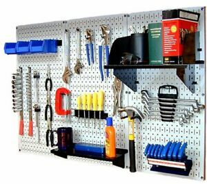 Wall Control 30-WRK-400WB Standard Workbench Metal Pegboard Tool OrganizerWhi...