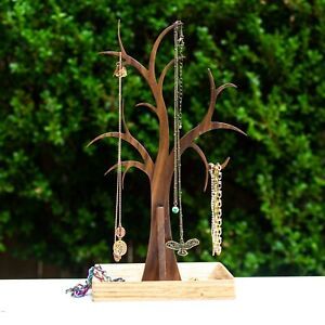 Elegant Tree Jewelry Stand Holds Necklaces, Bracelets and More. Handmade.
