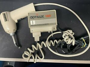 DEMETRON OPTILUX 150 VCL 102 DENTAL CURING LIGHT +#20941 8MM LIGHT GUIDE CURVED