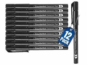 1InTheOffice Counterfeit Bill Detector Pens,Fake Money Marker Detector, (12 P...