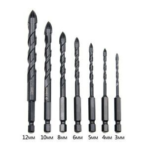 Carbide Glass drill bit 1/4&#034;Shank Black Wall Mirrors Titanium plating 3-12mm
