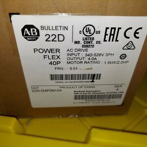 Allen-Bradley PowerFlex 40P 1.5KW/2.0HP 22D-D4P0N104 US Stock New Factory Sealed