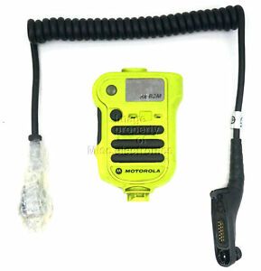 MOTOROLA APX7000 XERSM High Impact Green Extreme Remote Speaker Mic New Cable d