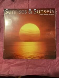 2021 Sunrises &amp; Sunsets 12 Month 12x12 Wall Calendar Monthly Planner Agenda