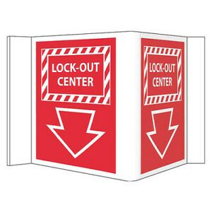 NMC VS20R Lock-Out Center 3-View Sign