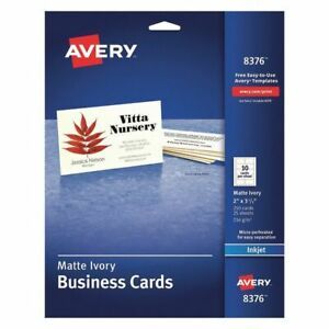 AVERY 8376 Inkjet,Matte Business Cards,2x3.5,PK250