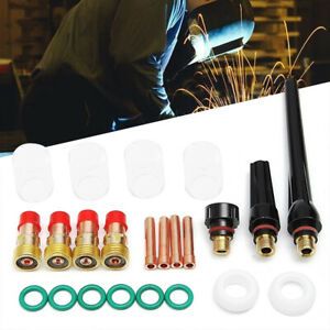 23 PCS TIG Welding Torch Stubby Collet Gas Lens Pyrex Glass Cup Kit for Tig