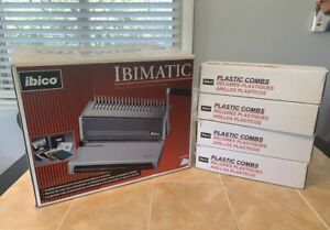 IBICO IBIMATIC Heavy Duty Metal Manual Binding &amp; Punch Machine, 4 Box Combs