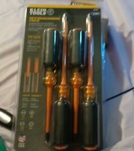 Klein Tools 33734INS Slim-Tip Insulated Screwdriver, 4-Piece Set