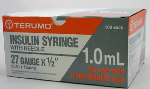 Safe Terumo Sterile 1ml Disposable Needle Syringes 27G x 0.4x13mm Diff Amounts