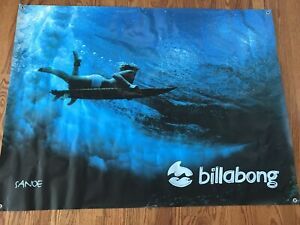 Billabong Vinyl Store Banner Advertising Surf Surfer Blue Ocean Sanoe VTG RARE
