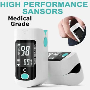Finger Pulse Oximeter Blood Oxygen Meter Heart Rate SpO2 Monitor Sensor Blue T7