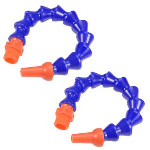 G1/2 Thread Round Nozzle Flexible Water Oil Coolant Pipe Hose 300mm Length 2 Pcs