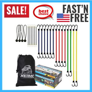 Heavy Duty Assortment Bungee Cords W/ Hooks 24 PCs Heavy Duty Bungie Cord Set
