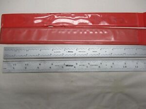 (2) NEW! Mitutoyo 182-123 and 180-501A Steel Rules Rigid 12&#034; 8/16 32/64 10/100