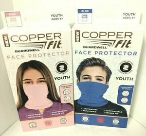 Copper Fit Guardwell Face Protector Mask -Youth 8yrs and up Size (Choose Color)