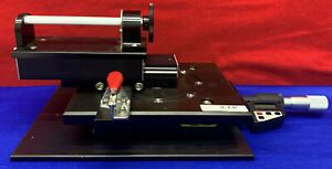 Parker 4450-DM Rotating Linear Slide Stage w/ Daedal LCD Micrometer &amp; Del-Tron