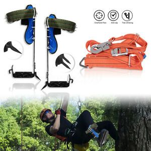 Tree/Pole Climbing Spike, Safety Belt Straps, Adjustable Lanyard Stainless Steel