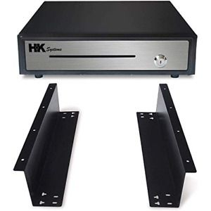 HK SYSTEMS 16&#034; Heavy Duty Black &#034;Push&#034; Open Cash Drawer, 5B5C with Under Counter