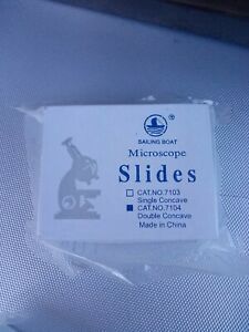 Microscope Slides CAT.NO.7104. Double Concave Cavity Depression Slides, 50 pcs.