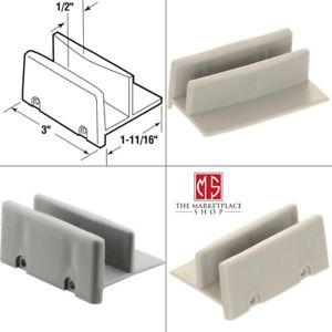 sliding shower door bottom guide, 1/2 in. channel, plastic construction, gray,