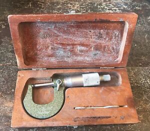 Mitutoyo Micrometer 0-1” .001” With Original Wooden Box And Wrench