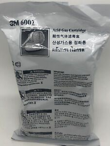 Genuine 3M 6002 Acid Gas Replacement Cartridges - 2 Cartridges **NEW SEALED**