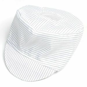 White Black Stripe Pattern Antistatic Visor Cap PC Working Tool for Women Men