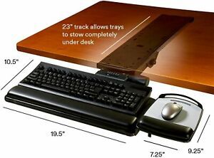 3M Easy Adjust Sit/Stand Keyboard Tray with Adjustable Platform, model AKT180LE