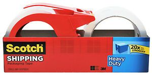 3850-2-1RD Heavy Duty Shipping Packaging Tape, Clear, 1.88-In. x 54.6-Yds. -