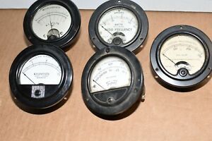Lot of 5 vintage PANEL METERS - TESTED - WESTON TRIPLETT PRECISION MARION