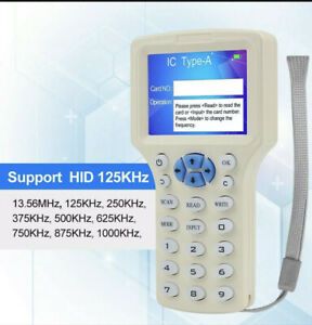 10 Frequency RFID NFC Card Copier Reader Writer for IC ID Cards 100x 125kHz fobs