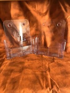 Acrylic Plastic Brochure Holder Flyer Display Stand Wall Mount Set of 2