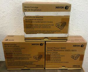 3 Genuine Xerox Waste Cartridge 108R01124 Phaser 6600 WorkCentre 6605 6655 NEW